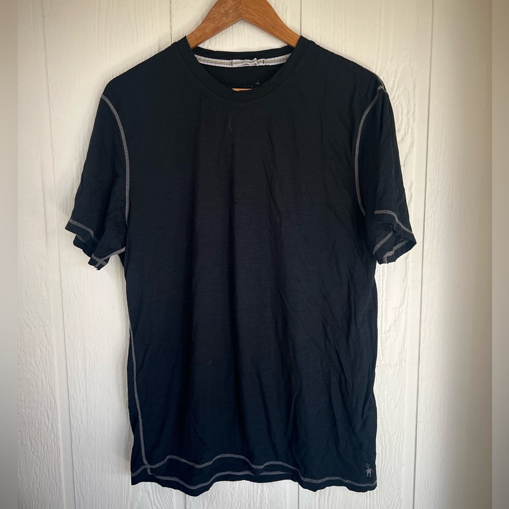 Smartwool MerinoBlack T-Shirt with Gray Stitching